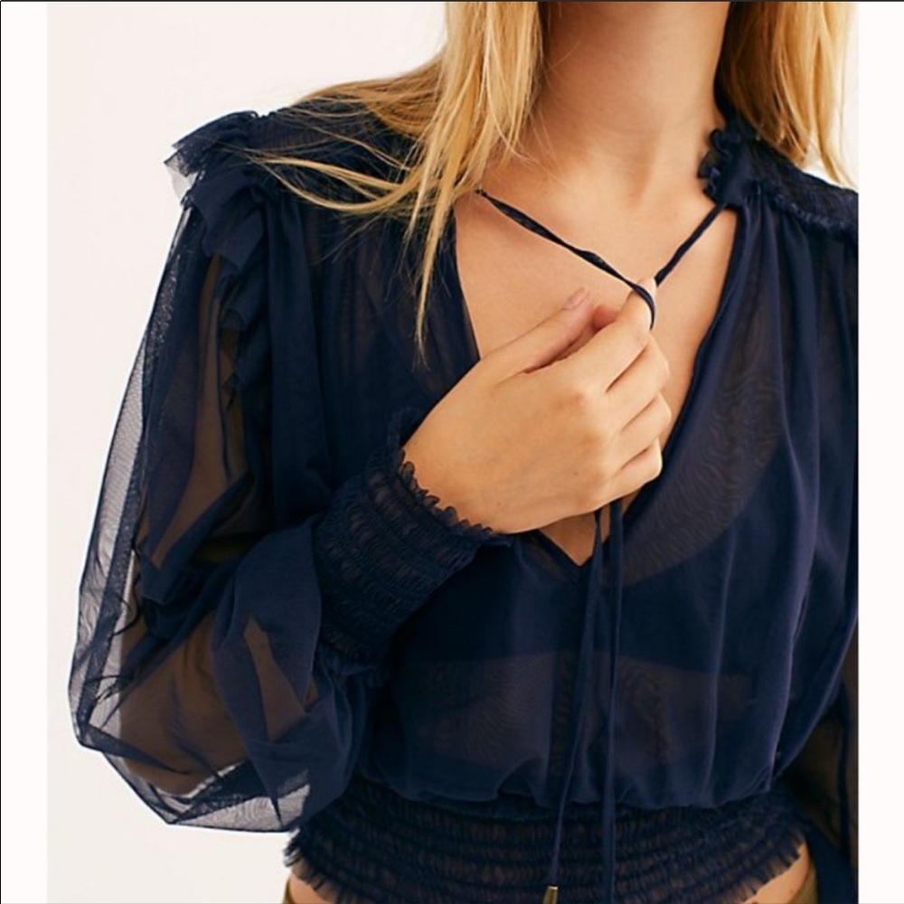 Free People Twyla Top in Indigo Lost